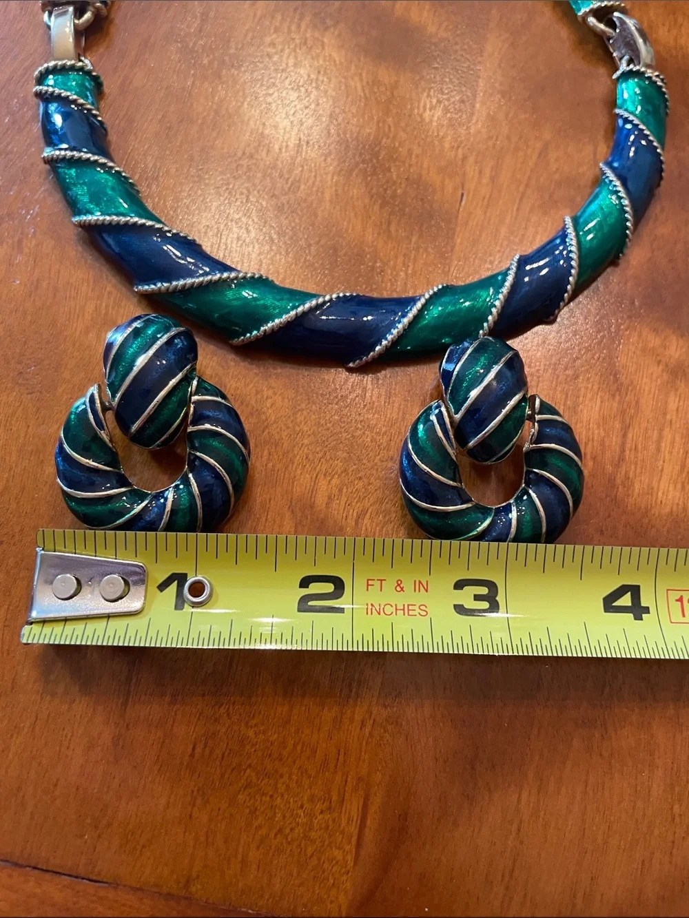 Donald Stannard  navy and Kelly green enamel set.